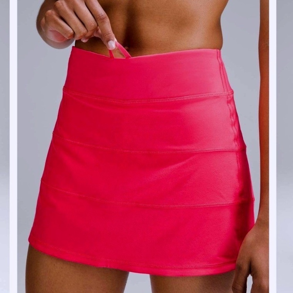 Lululemon Pace Rival Skirt Skort Sz 2 Tall Pink Pickleball Tennis Golf‎ Running